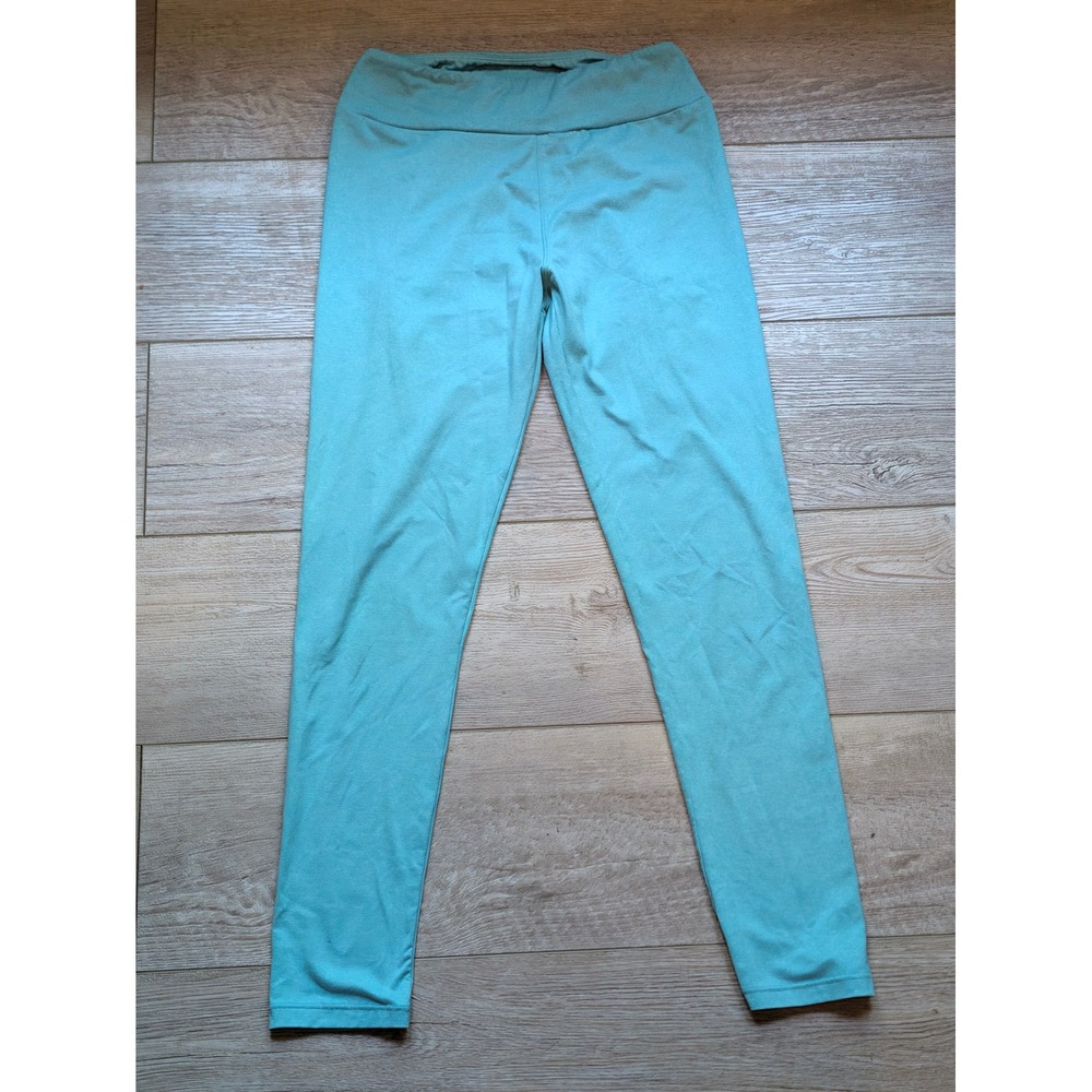 LuLaRoe Women Teal Heathered One Size Leggings Full Length Stretch Athleisure